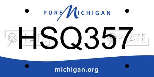 HSQ357 Michigan License Plate