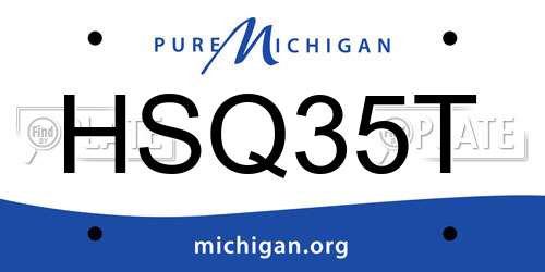 HSQ35T Michigan License Plate