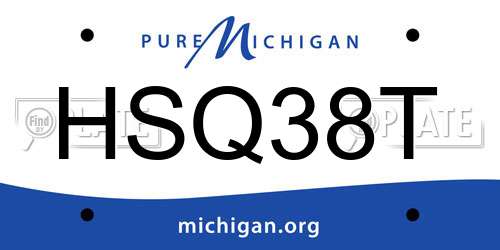 HSQ38T Michigan License Plate
