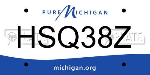 HSQ38Z Michigan License Plate