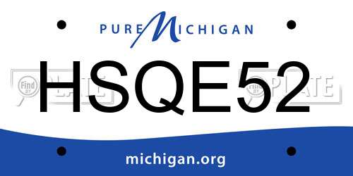 HSQE52 Michigan License Plate