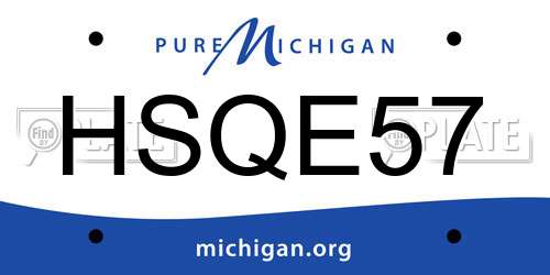 HSQE57 Michigan License Plate