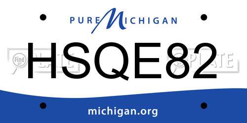 HSQE82 Michigan License Plate
