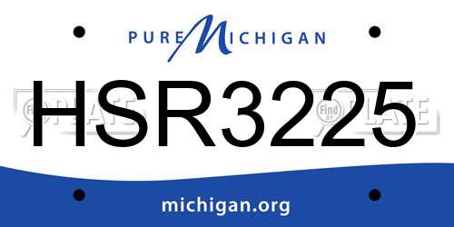 HSR3225 Michigan License Plate