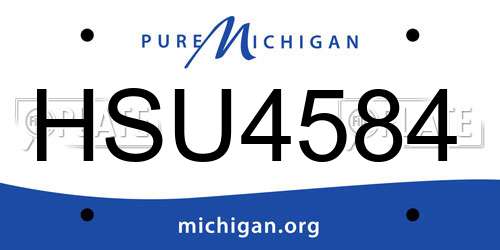 HSU4584 Michigan License Plate