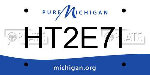 HT2E7I Michigan License Plate