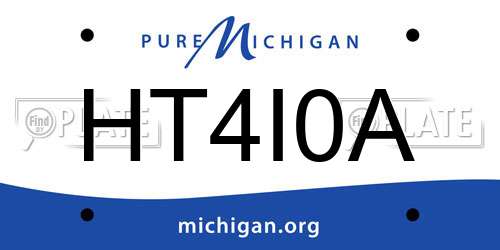 HT4I0A Michigan License Plate