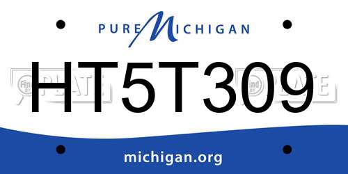 HT5T309 Michigan License Plate