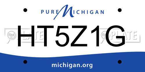 HT5Z1G Michigan License Plate