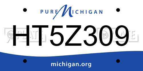 HT5Z309 Michigan License Plate