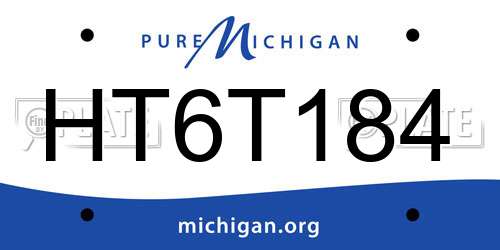 HT6T184 Michigan License Plate