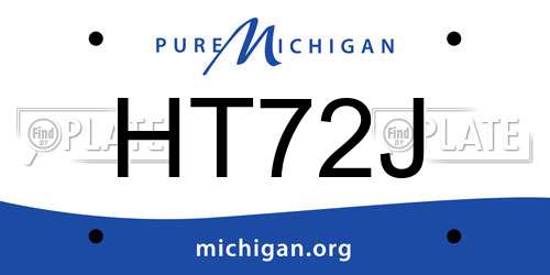 HT72J Michigan License Plate
