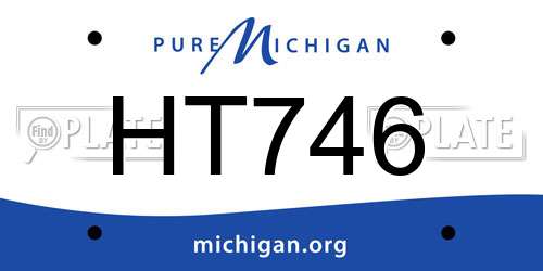 HT746 Michigan License Plate