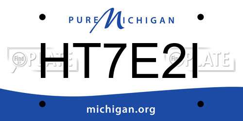 HT7E2I Michigan License Plate