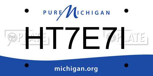 HT7E7I Michigan License Plate