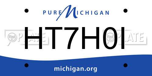 HT7H0I Michigan License Plate