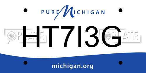 HT7I3G Michigan License Plate