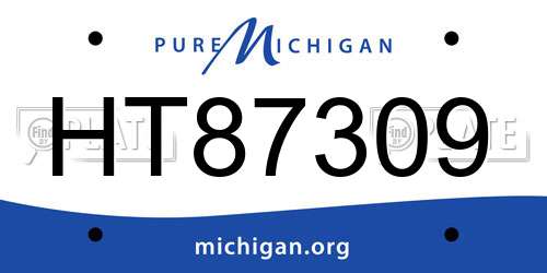 HT87309 Michigan License Plate
