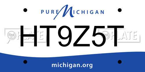 HT9Z5T Michigan License Plate