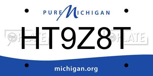 HT9Z8T Michigan License Plate