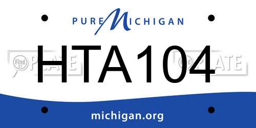 HTA104 Michigan License Plate