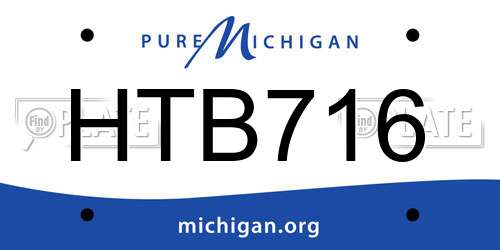 HTB716 Michigan License Plate