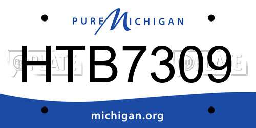 HTB7309 Michigan License Plate