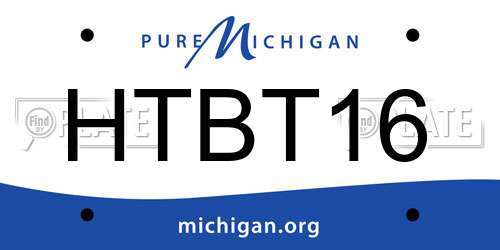 HTBT16 Michigan License Plate