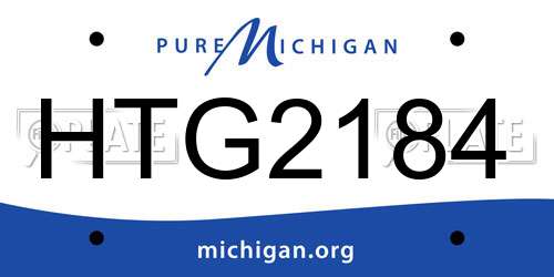 HTG2184 Michigan License Plate