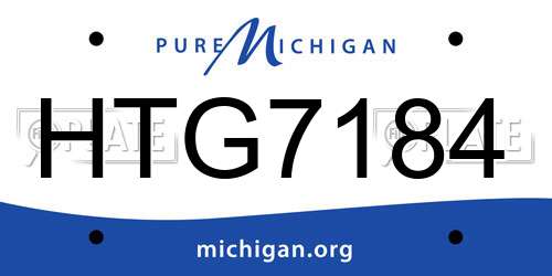 HTG7184 Michigan License Plate