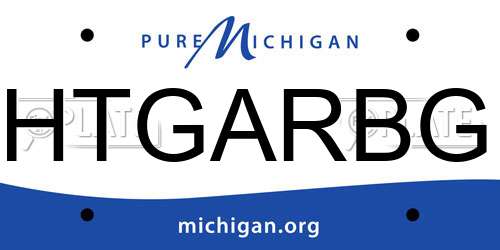 HTGARBG Michigan License Plate