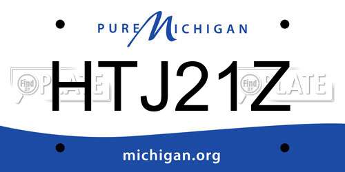 HTJ21Z Michigan License Plate