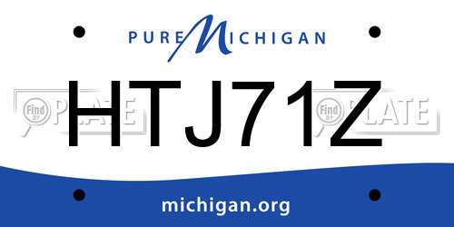 HTJ71Z Michigan License Plate