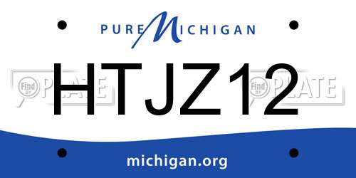 HTJZ12 Michigan License Plate