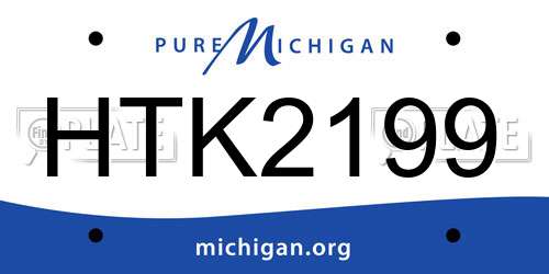 HTK2199 Michigan License Plate