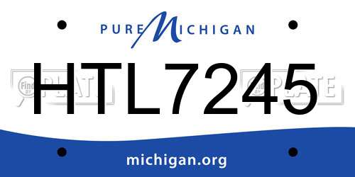 HTL7245 Michigan License Plate