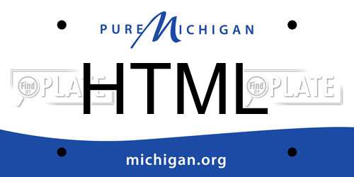 HTML Michigan License Plate