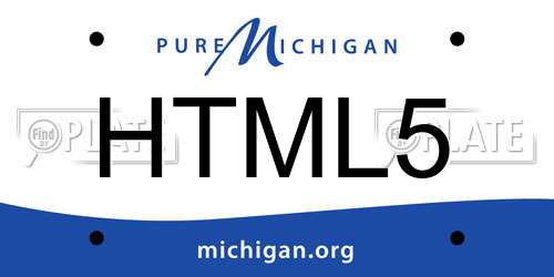 HTML5 Michigan License Plate