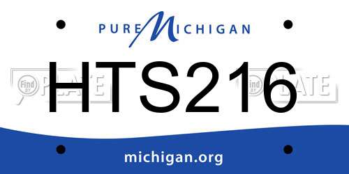 HTS216 Michigan License Plate