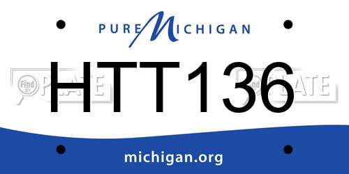 HTT136 Michigan License Plate