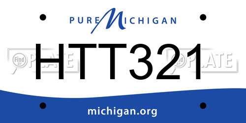 HTT321 Michigan License Plate