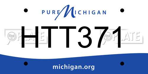 HTT371 Michigan License Plate