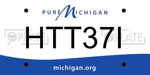 HTT37I Michigan License Plate