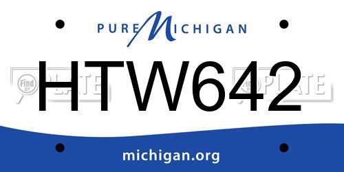 HTW642 Michigan License Plate