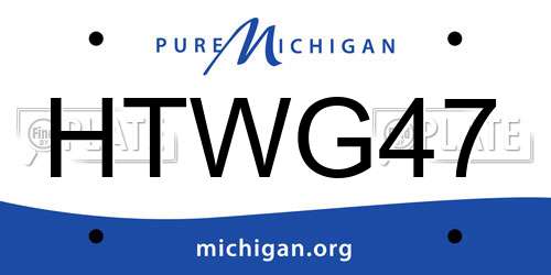 HTWG47 Michigan License Plate