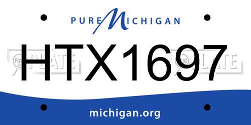 HTX1697 Michigan License Plate