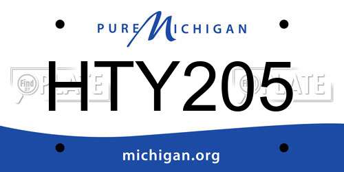 HTY205 Michigan License Plate
