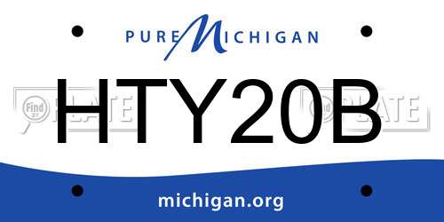 HTY20B Michigan License Plate