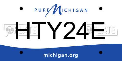 HTY24E Michigan License Plate
