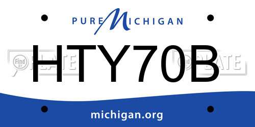 HTY70B Michigan License Plate